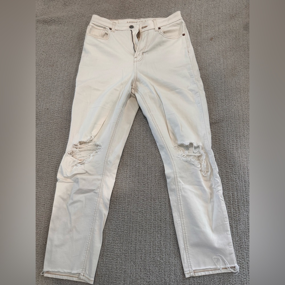 American Eagle Outfitters Cream Stretch Jeans